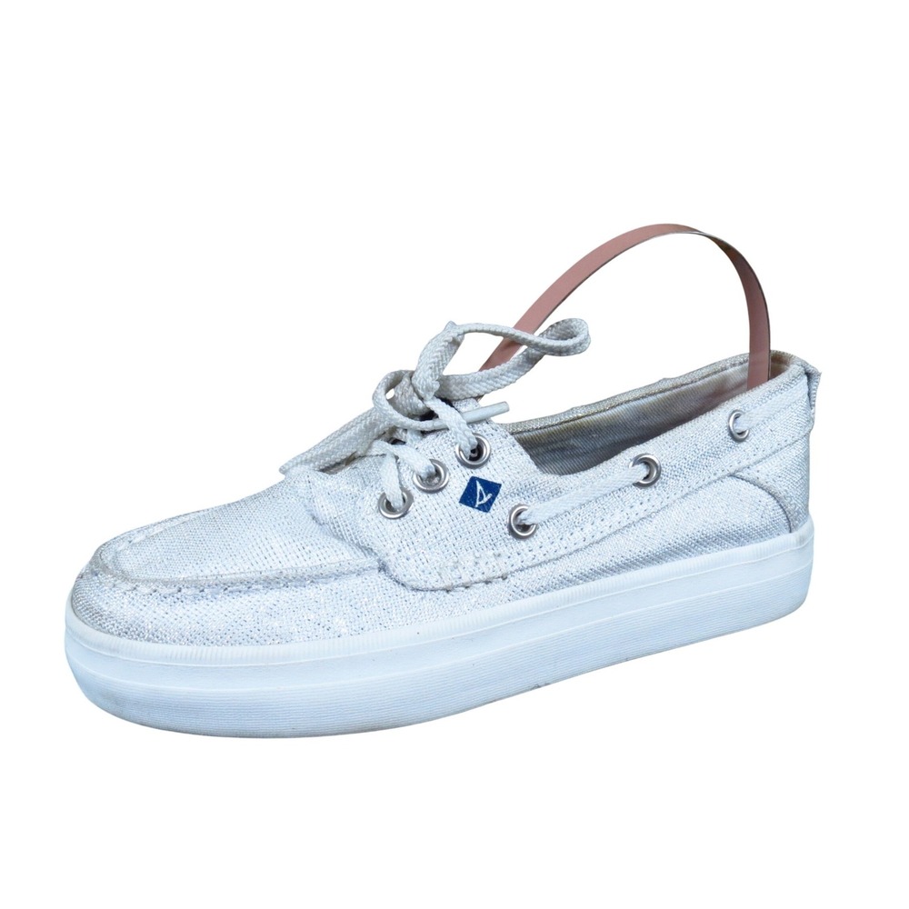 Sperry Crest Resort Toddler Girls Boat Shoe Sneaker Size‎ 12.5 Casual Silver